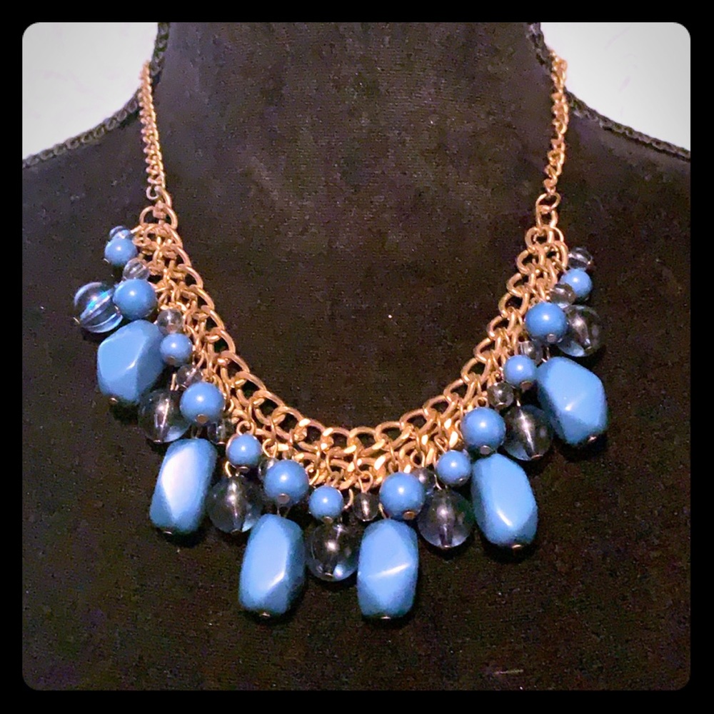 Short gold and turquoise necklace